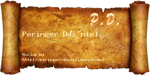 Peringer Dániel névjegykártya